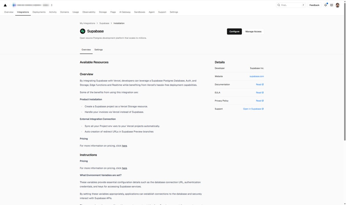 supabase integration